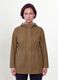 Brown rain jacket with hood, zip and snap buttons, regular fit_1