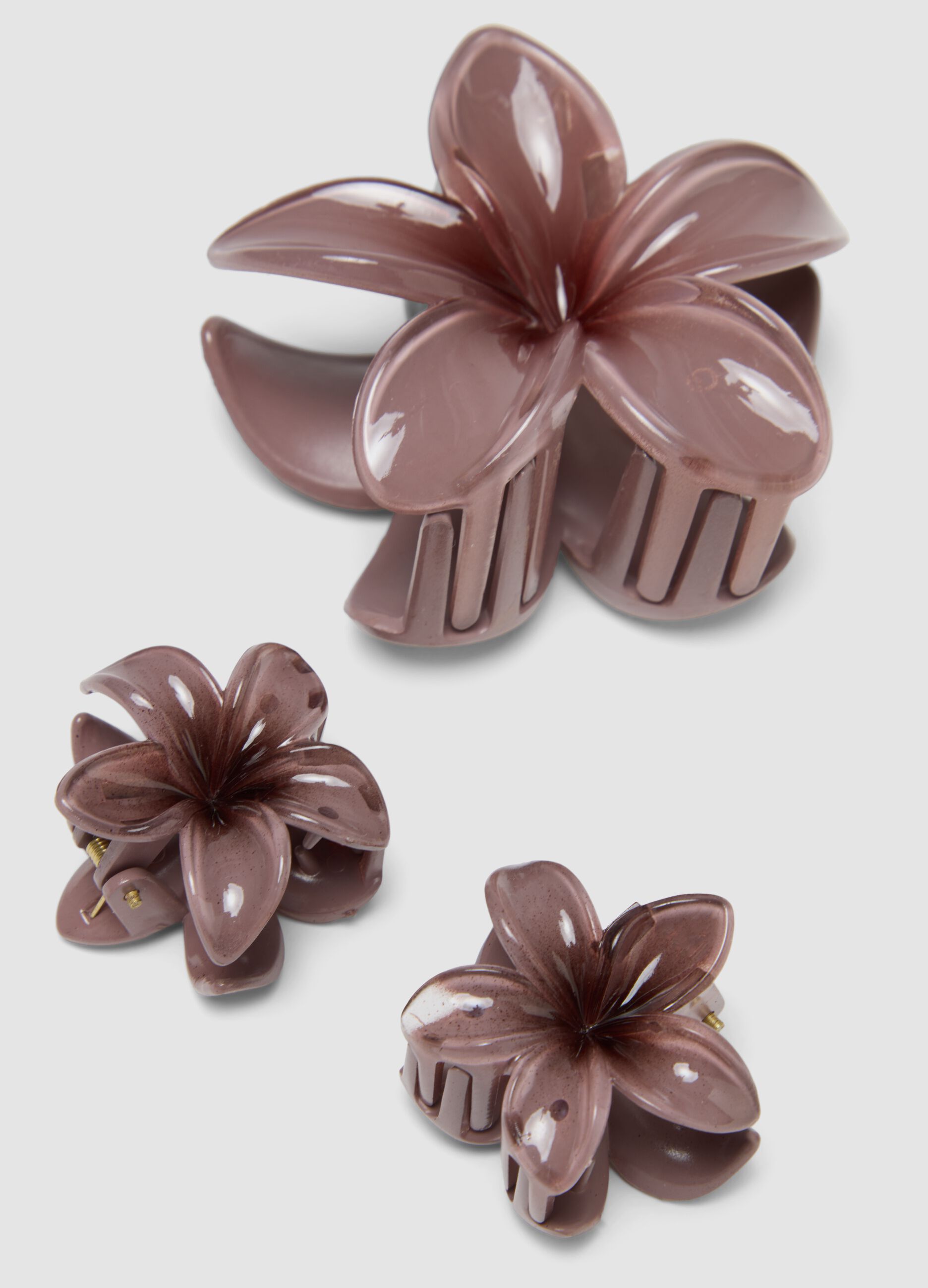 Pink Flower Hair Clip Set