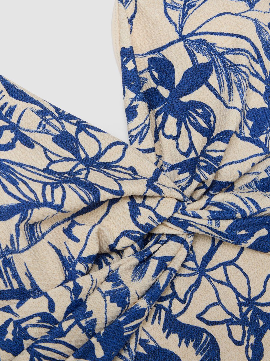 Blue floral-print stretch swimsuit_5