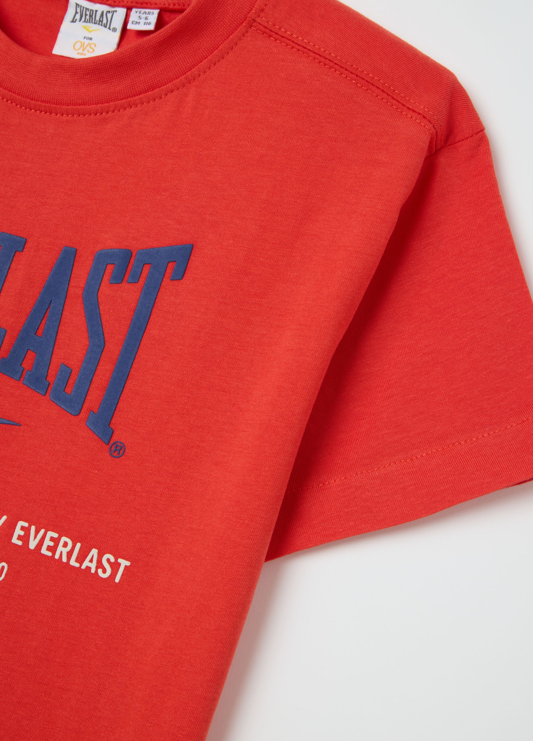 Red Everlast logo T-shirt in pure cotton