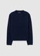 Regular fit blue pullover with round neckline_4