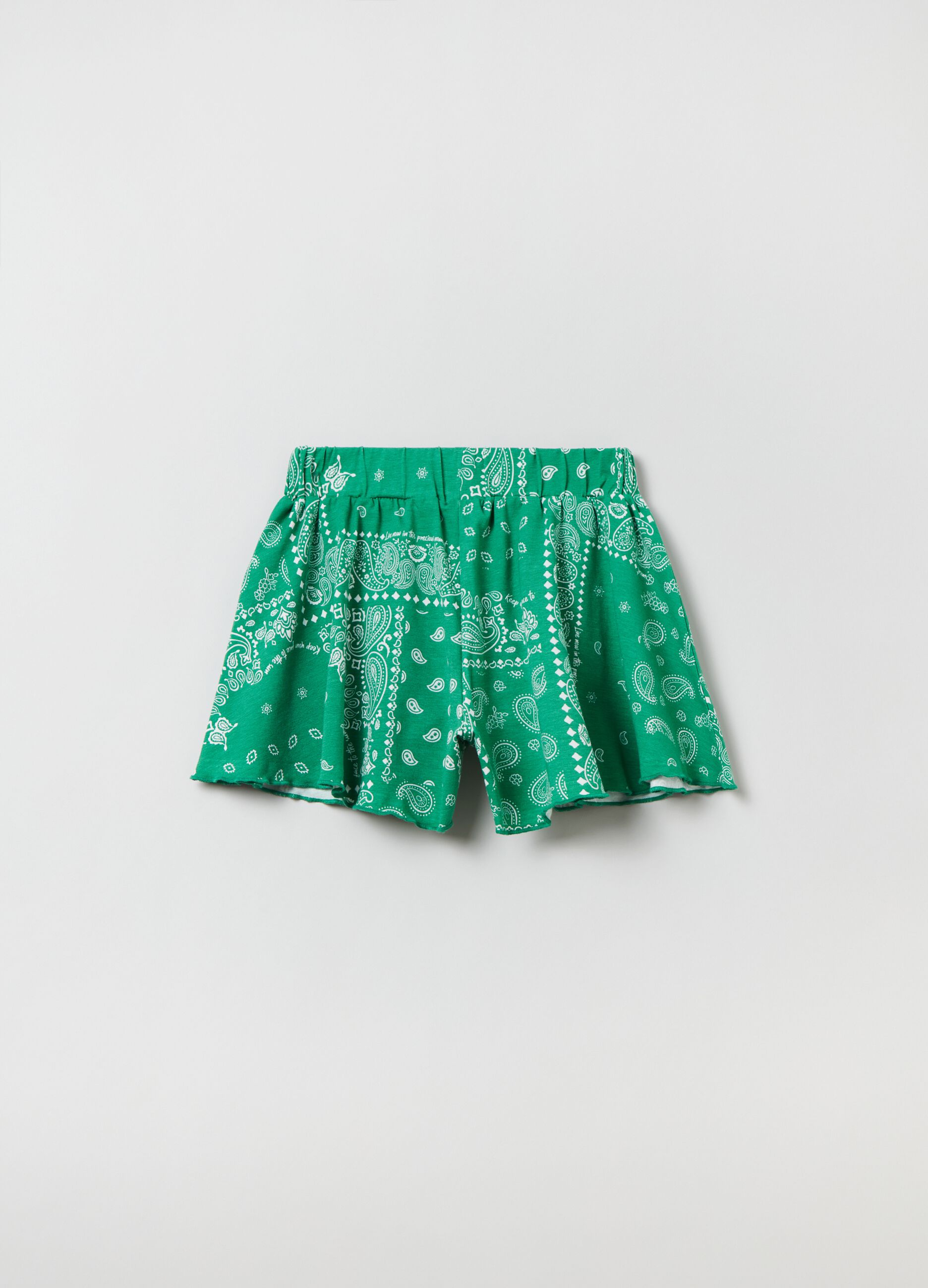 Shorts in jersey con stampa bandana_2