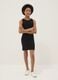 Girls&rsquo; sleeveless fitted black stretch cotton dress_0