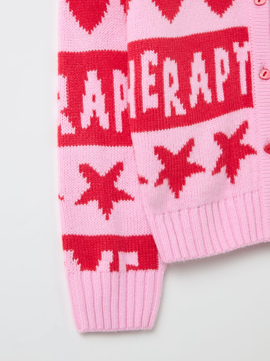Cardigan with jacquard star and heart design_3