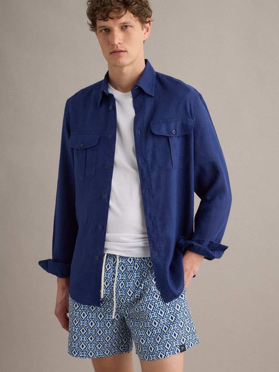 Boxer mare blu con stampa geometrica_0