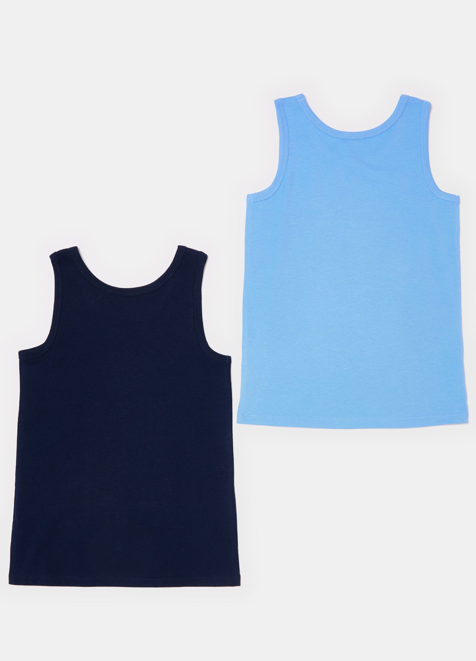 Two-pack solid colour racerback vests in cotton