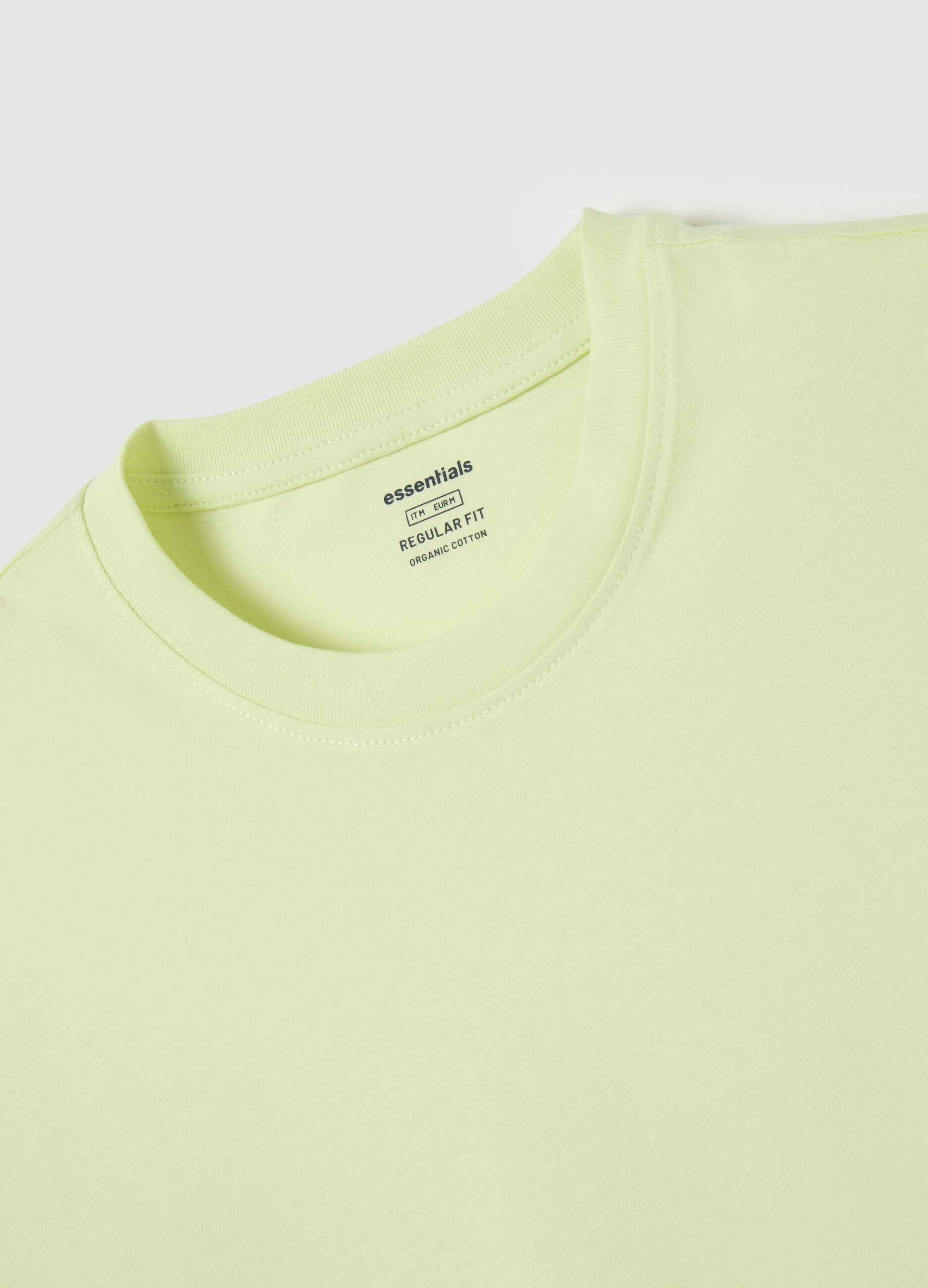 Men's regular fit green pure cotton T-shirt