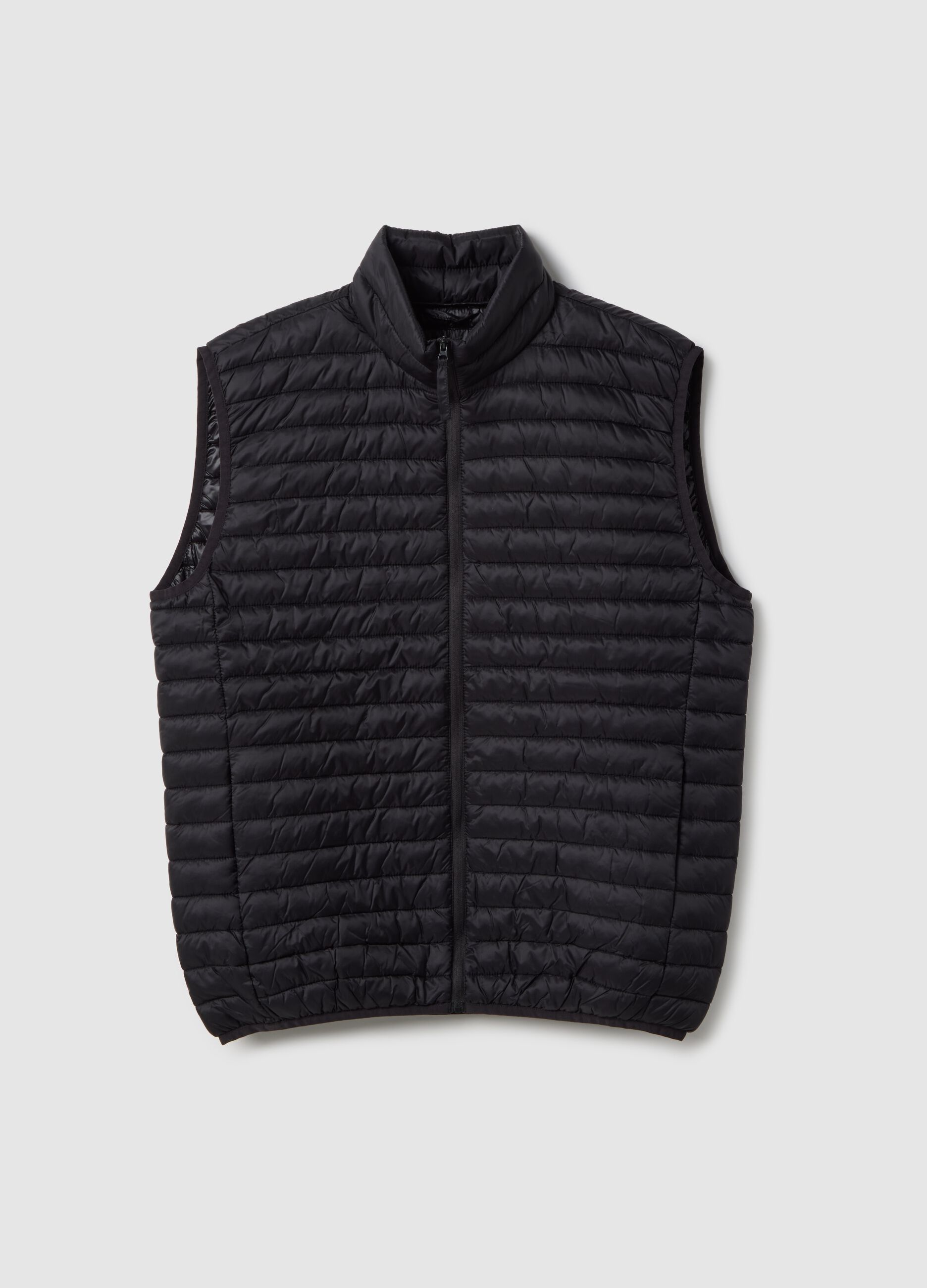 Black ultralight gilet regular fit without hood