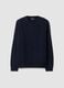 Navy crew-neck jersey knit jumper, regular fit_0