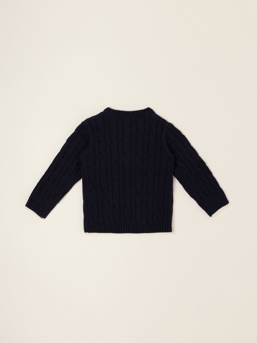 Blue pure cotton cardigan with buttons_2