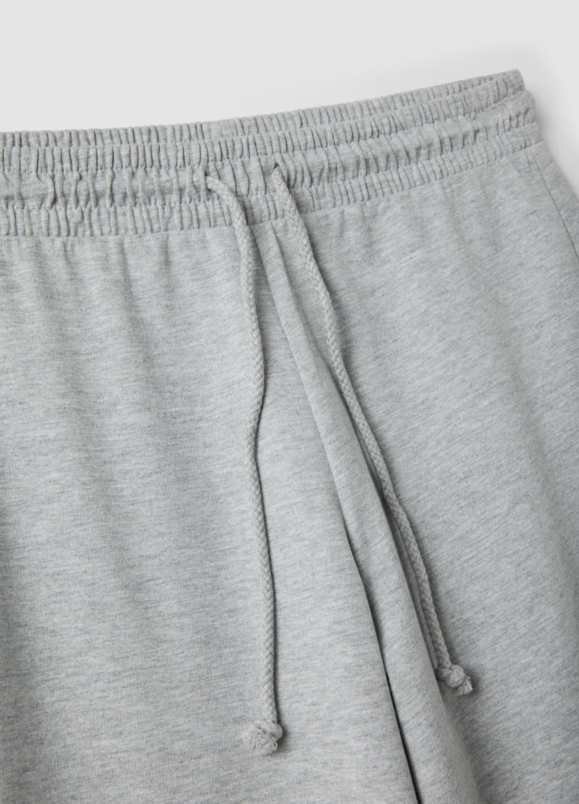 Pantaloni jogger grigi baggy fit in puro cotone