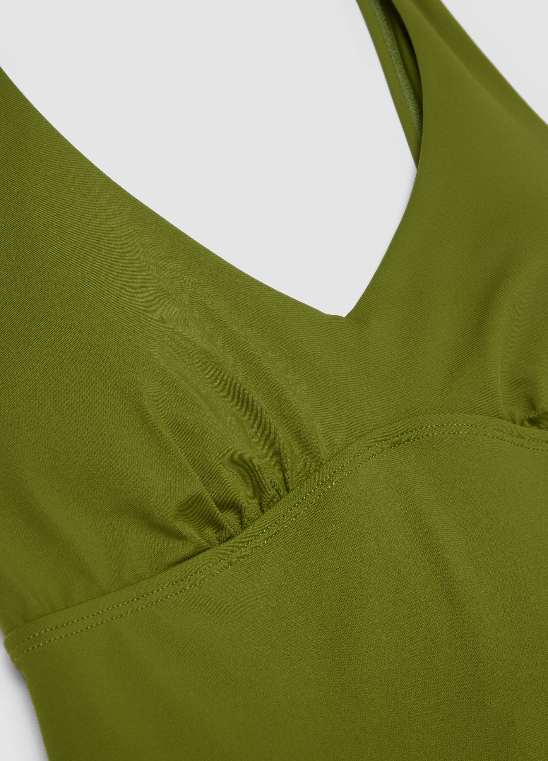 Green stretch fabric swimsuit