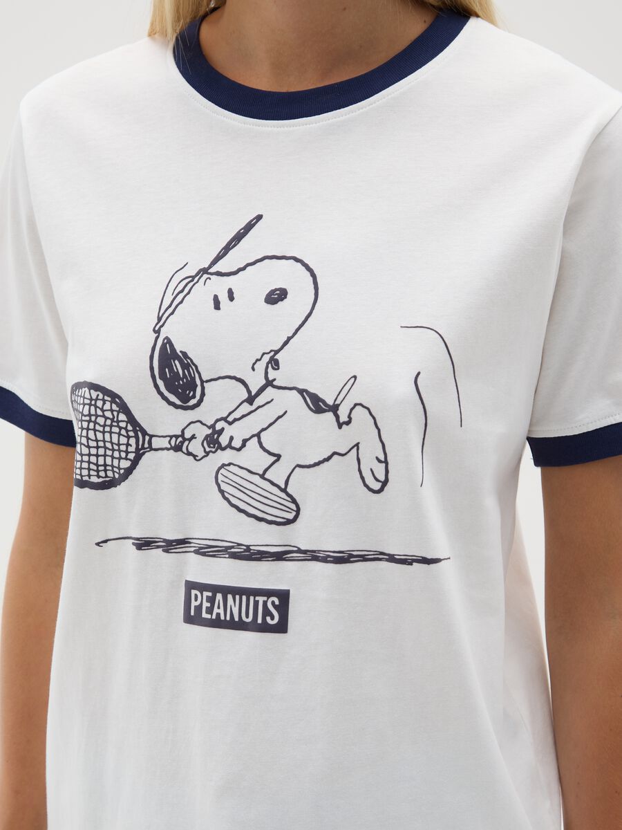 Women's multicolour pure cotton T-shirt with regular fit and Snoopy print_2