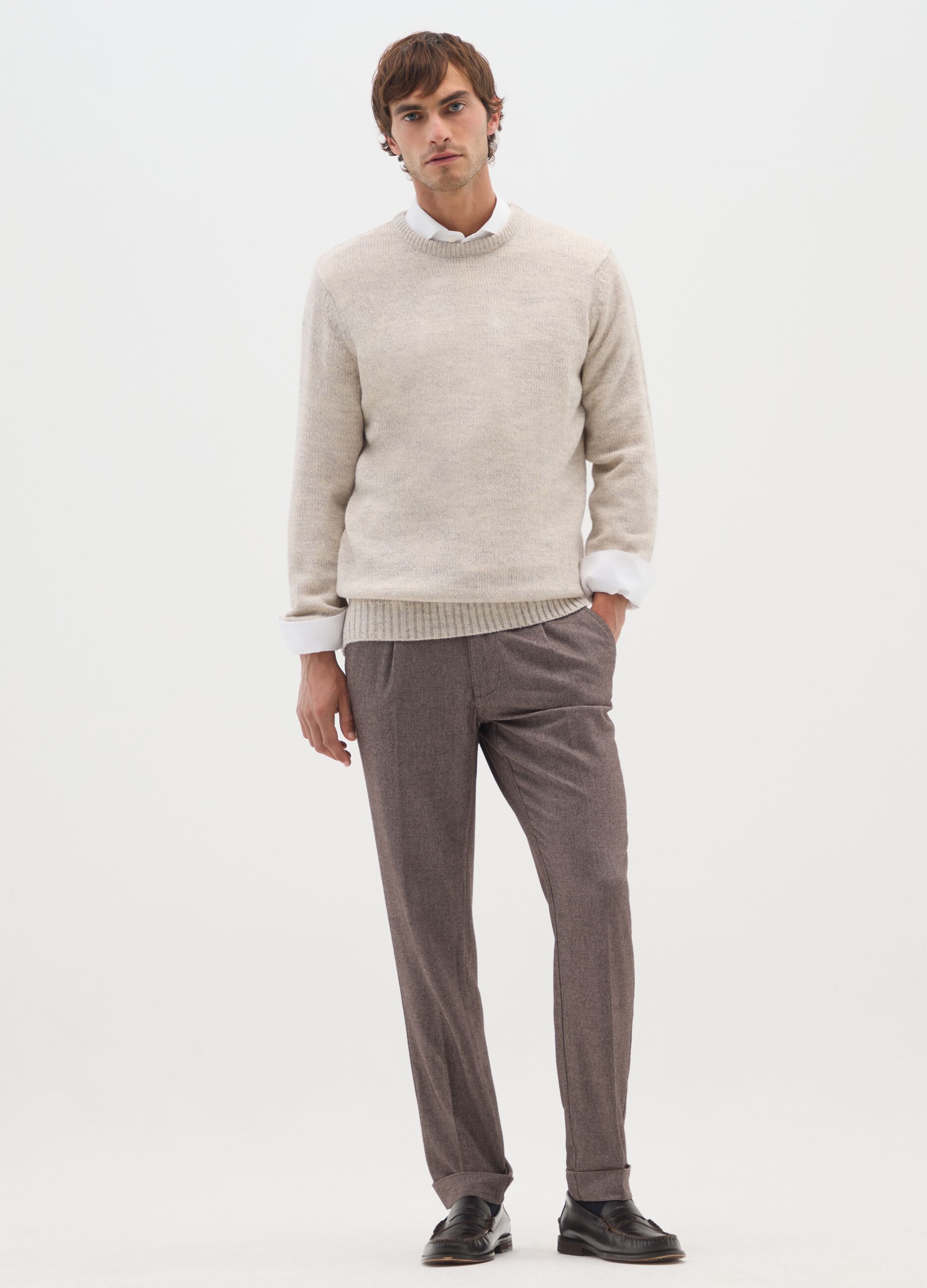 Brown Comfort Fit Chino Trousers