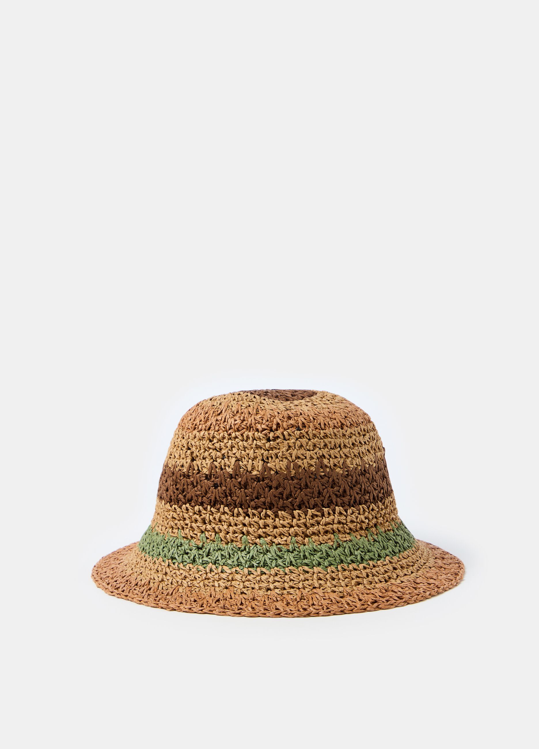 Ovs Cappello in rafia a righe