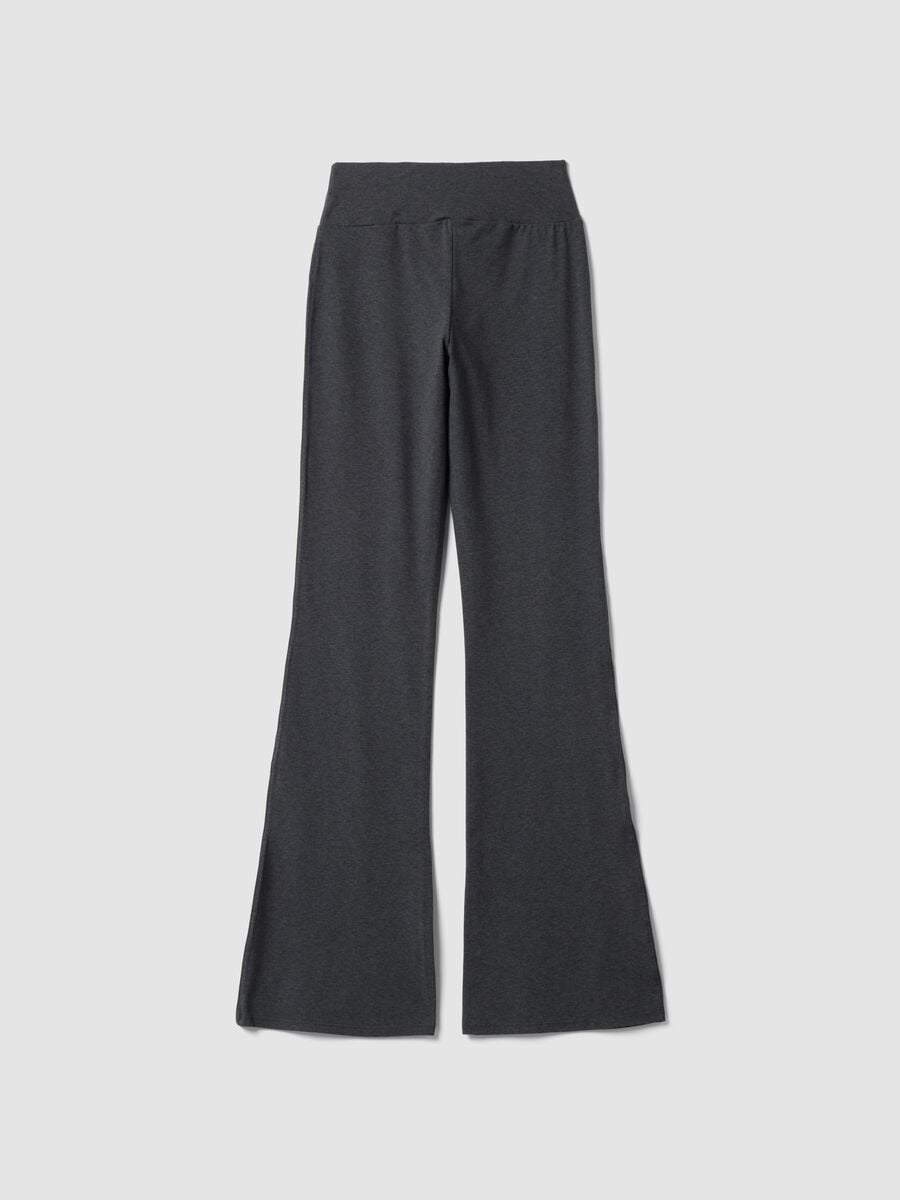 Leggings grigi flare in tessuto elasticizzato_2