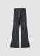 Grey flared leggings in stretch fabric_2