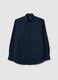 Men's blue pure cotton shirt, regular fit, easy iron_4