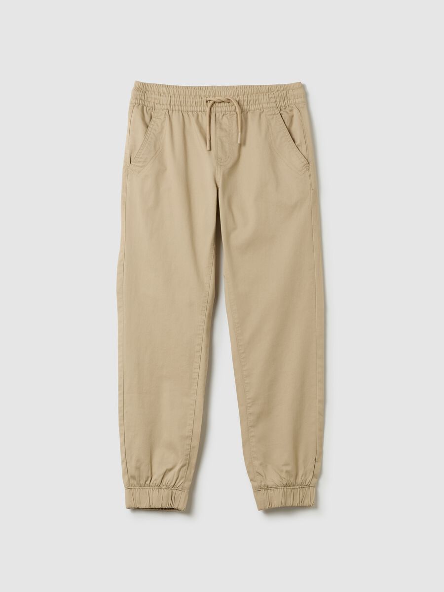 Canvas chino joggers with drawstring_0