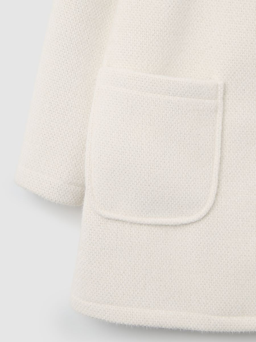 Cappotto in misto viscosa bianco regular fit_5