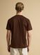 T-shirt marrone in jersey di puro cotone con girocollo relaxed fit_3