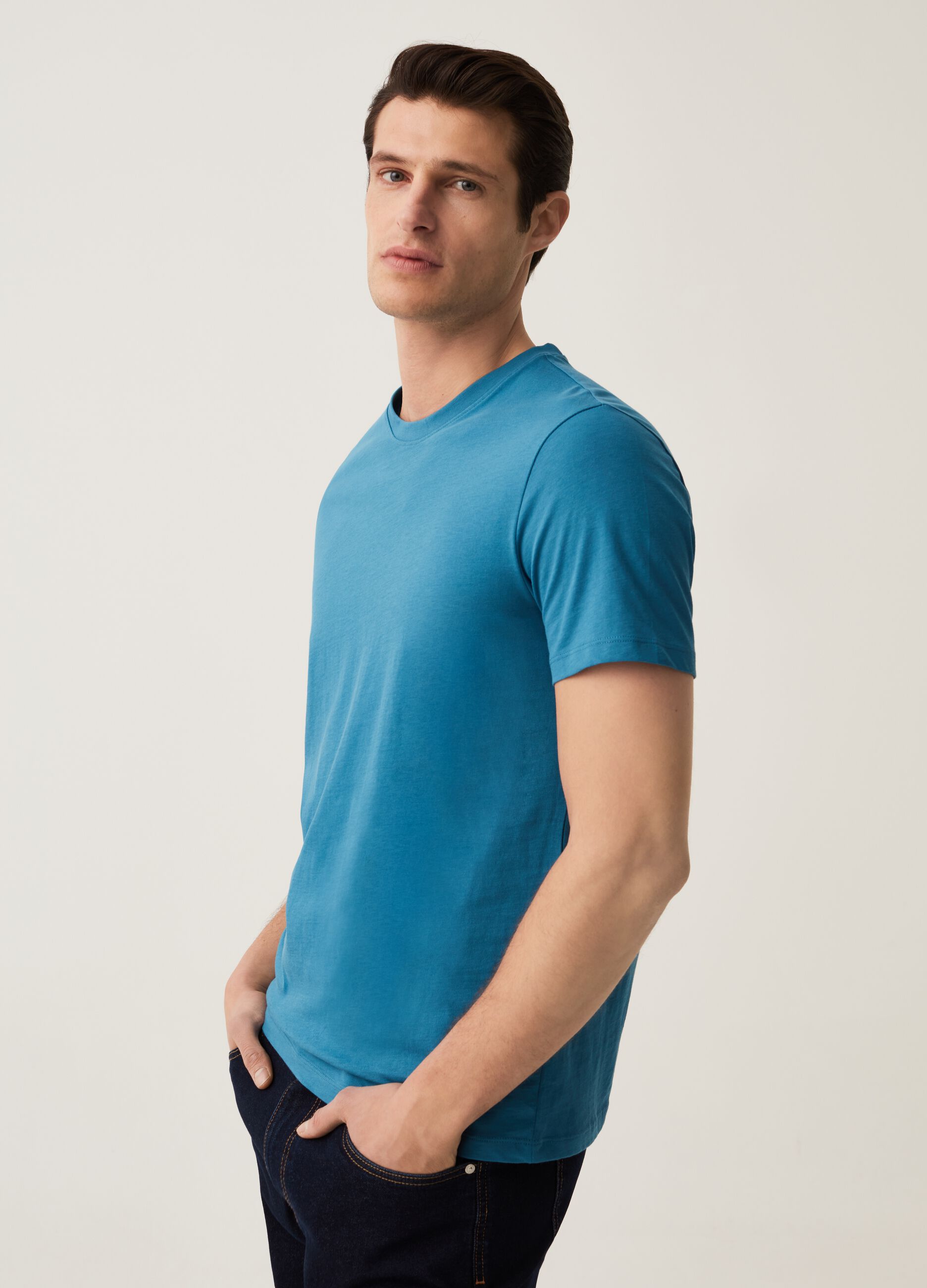 T-shirt girocollo in cotone bio