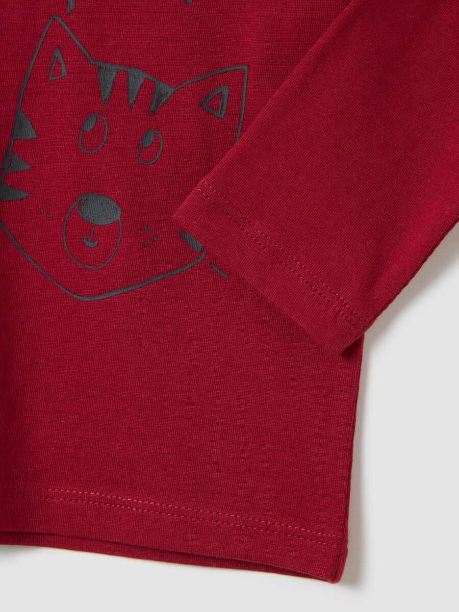 Maglia da neonato in puro cotone rosso regular fit_3