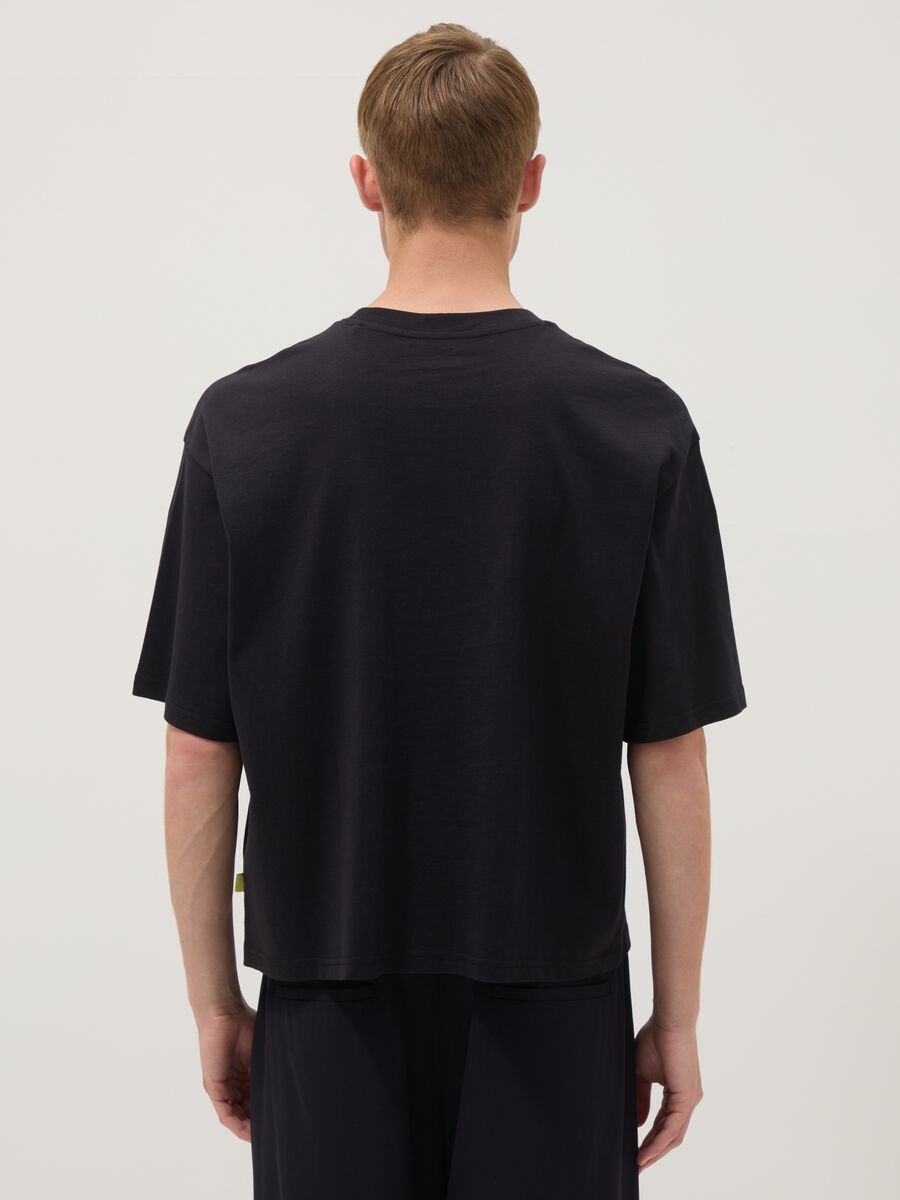 Black pure cotton short-sleeve T-shirt_3