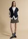 Blue deep V-neck oversized button-up gilet_1