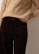 Brown trousers in stretch velvet cotton regular fit_3