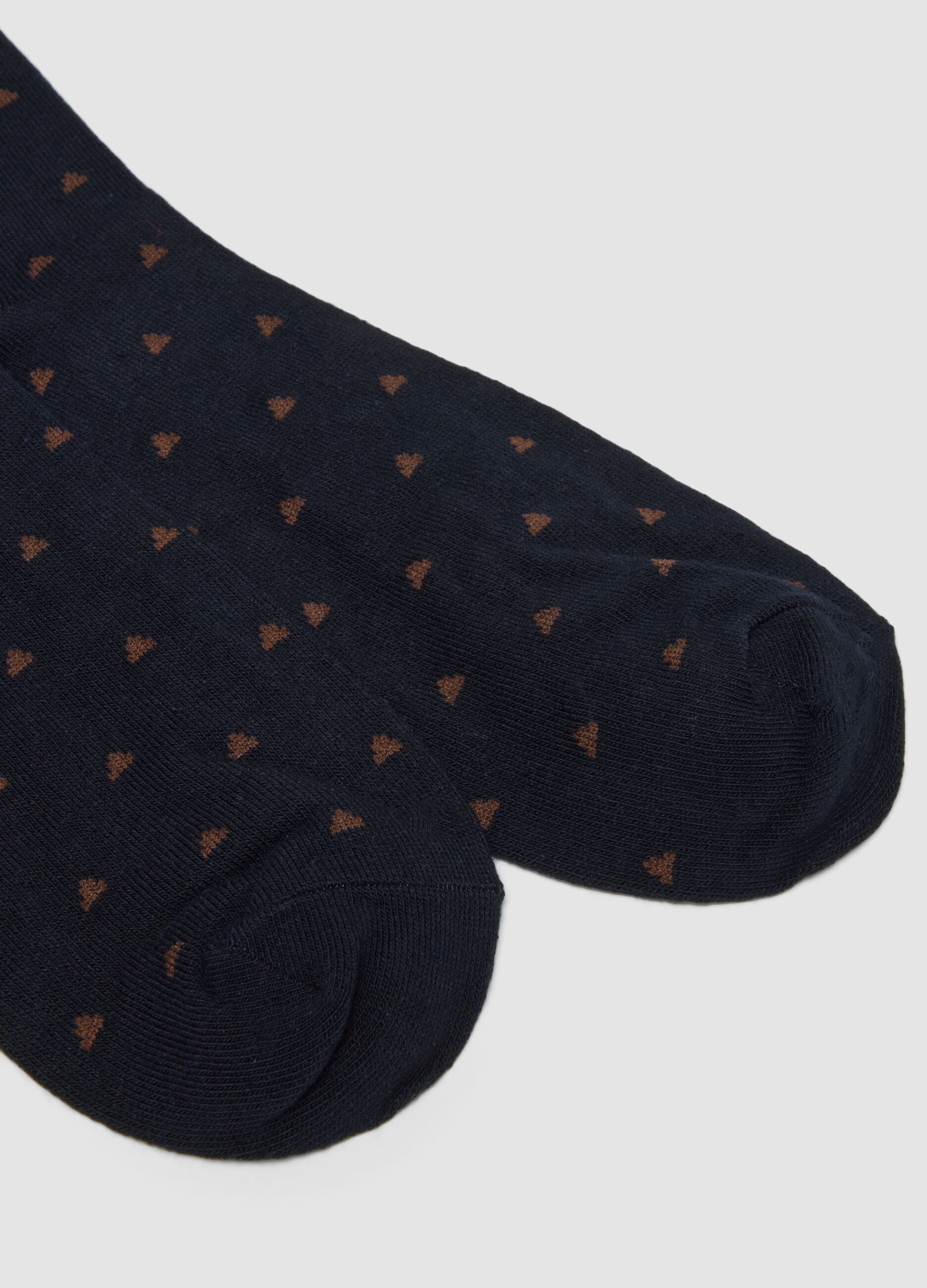 Three-pack of long blue socks in stretchy organic cotton