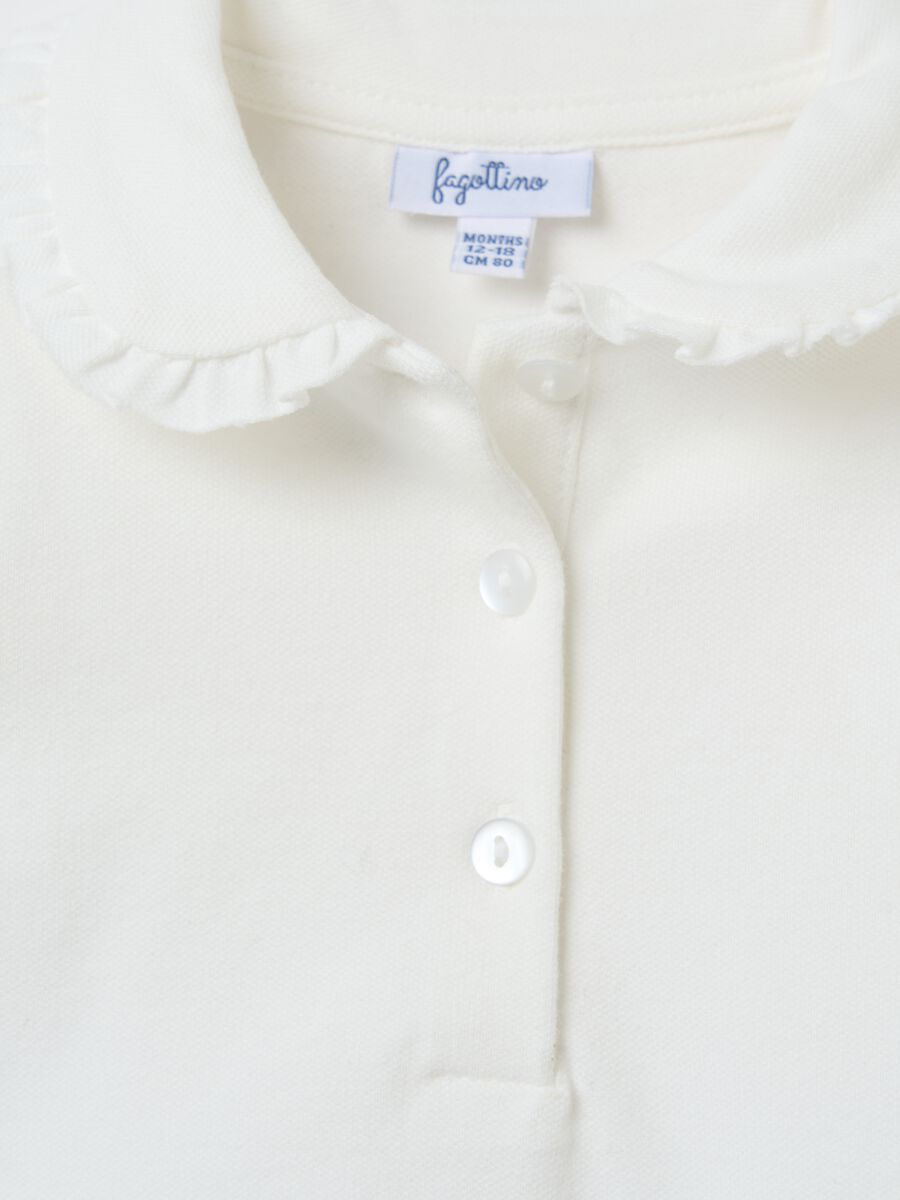 Long-sleeved polo shirt with frills_2