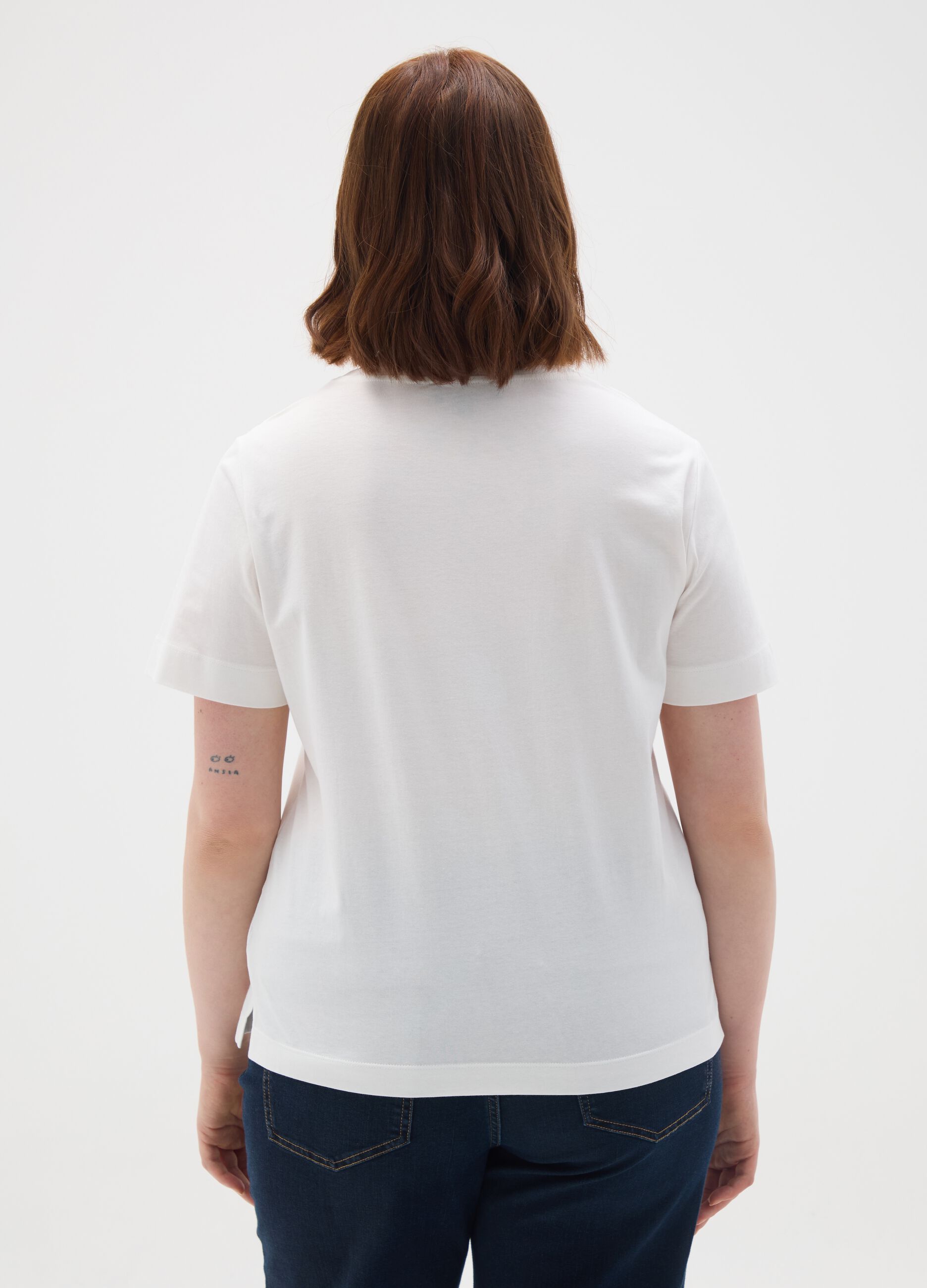 Women's White Pure Cotton T-shirt