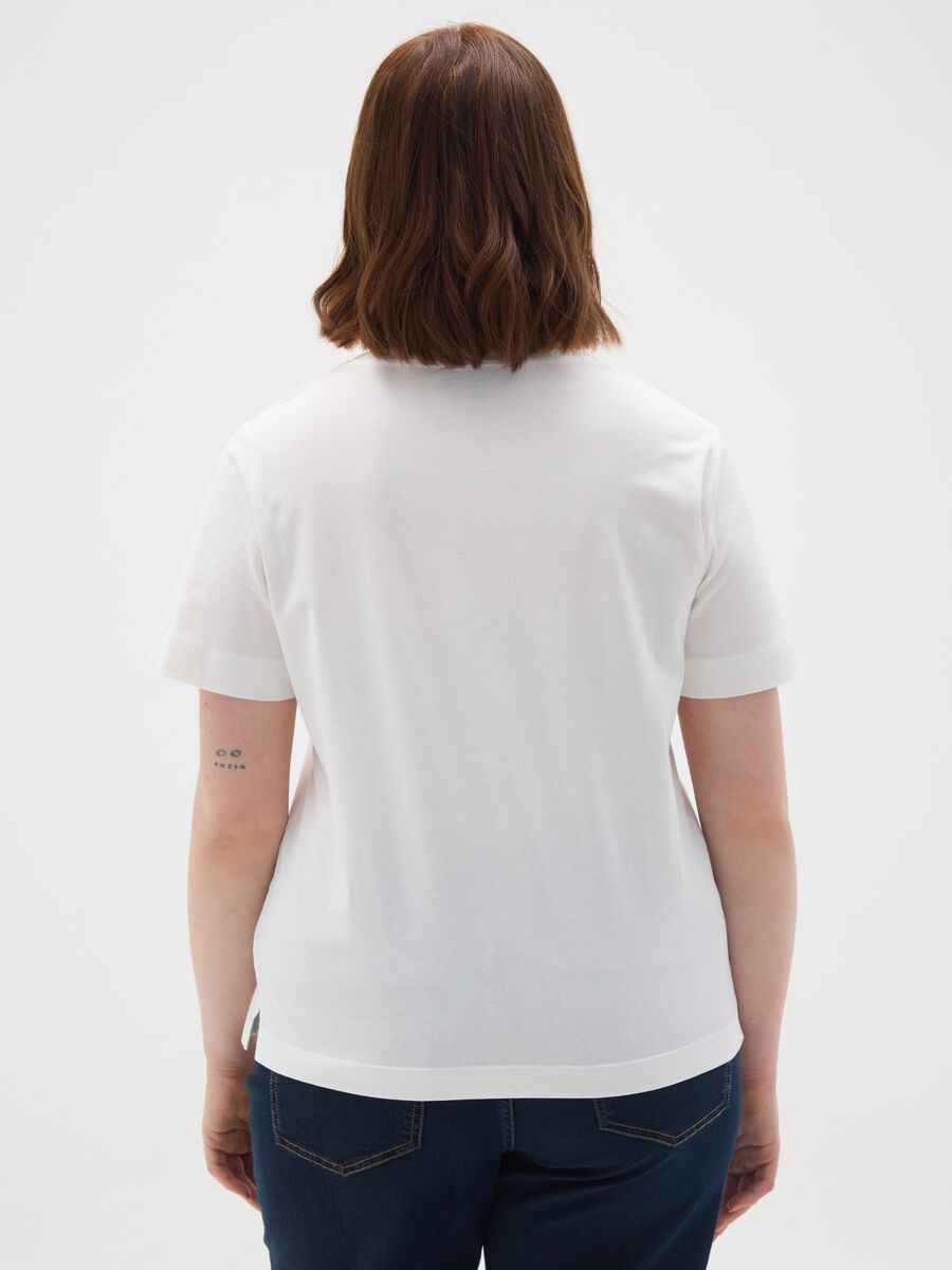Women's White Pure Cotton T-shirt_3