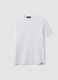 White pure-cotton crew-neck T-shirt in a regular fit_0