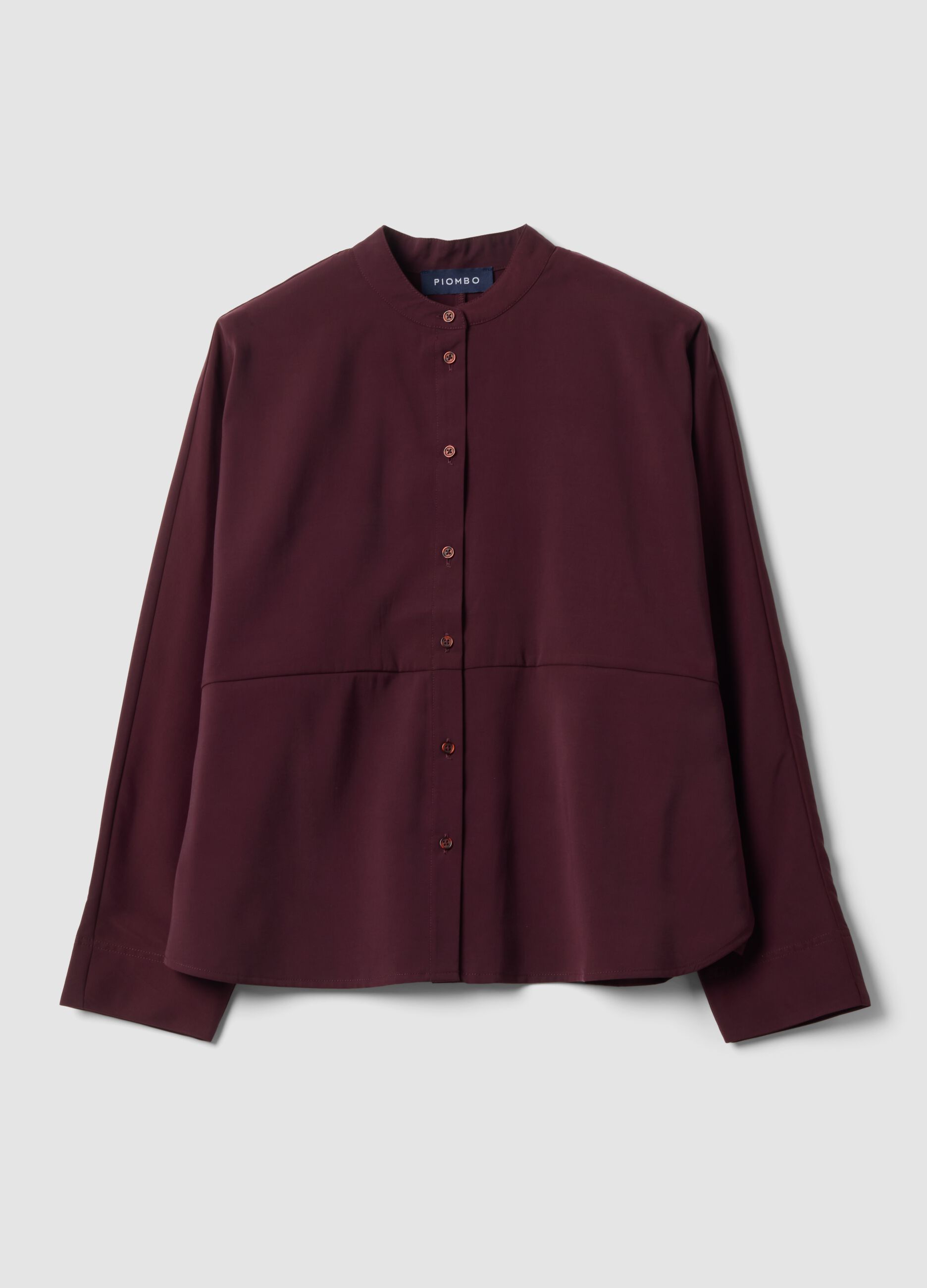 Camicia rossa in misto viscosa a maniche lunghe regular fit