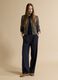 Navy stretch viscose formal trousers, regular fit_0