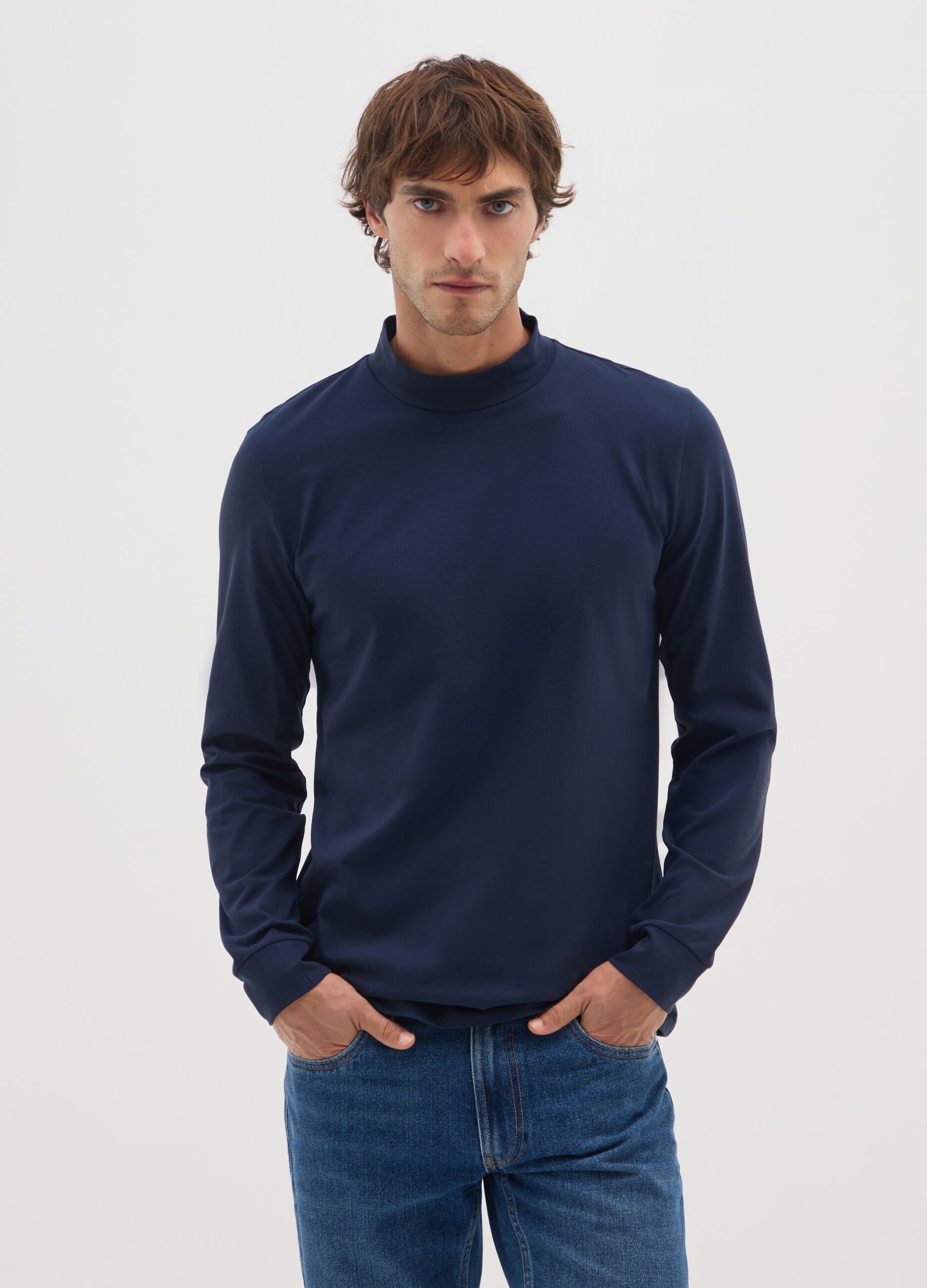 Blue Long Sleeve Cotton Shirt
