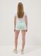 Girl's green slim fit pure cotton shorts_2