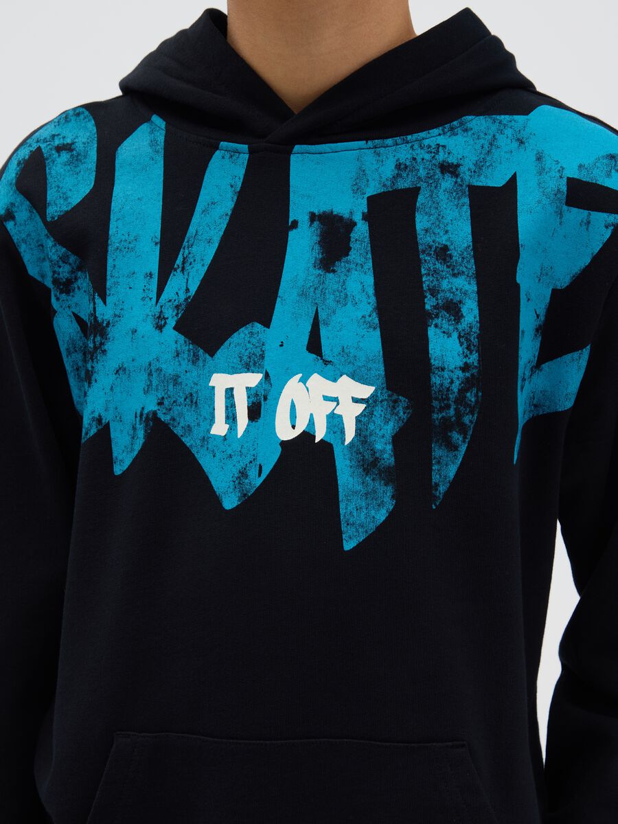 French terry sweatshirt with "Skate it OFF" and hood_2