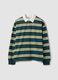 Polo verde e gialla in puro cotone a righe regular fit_0
