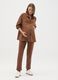 Brown suede stretch maternity trousers_0