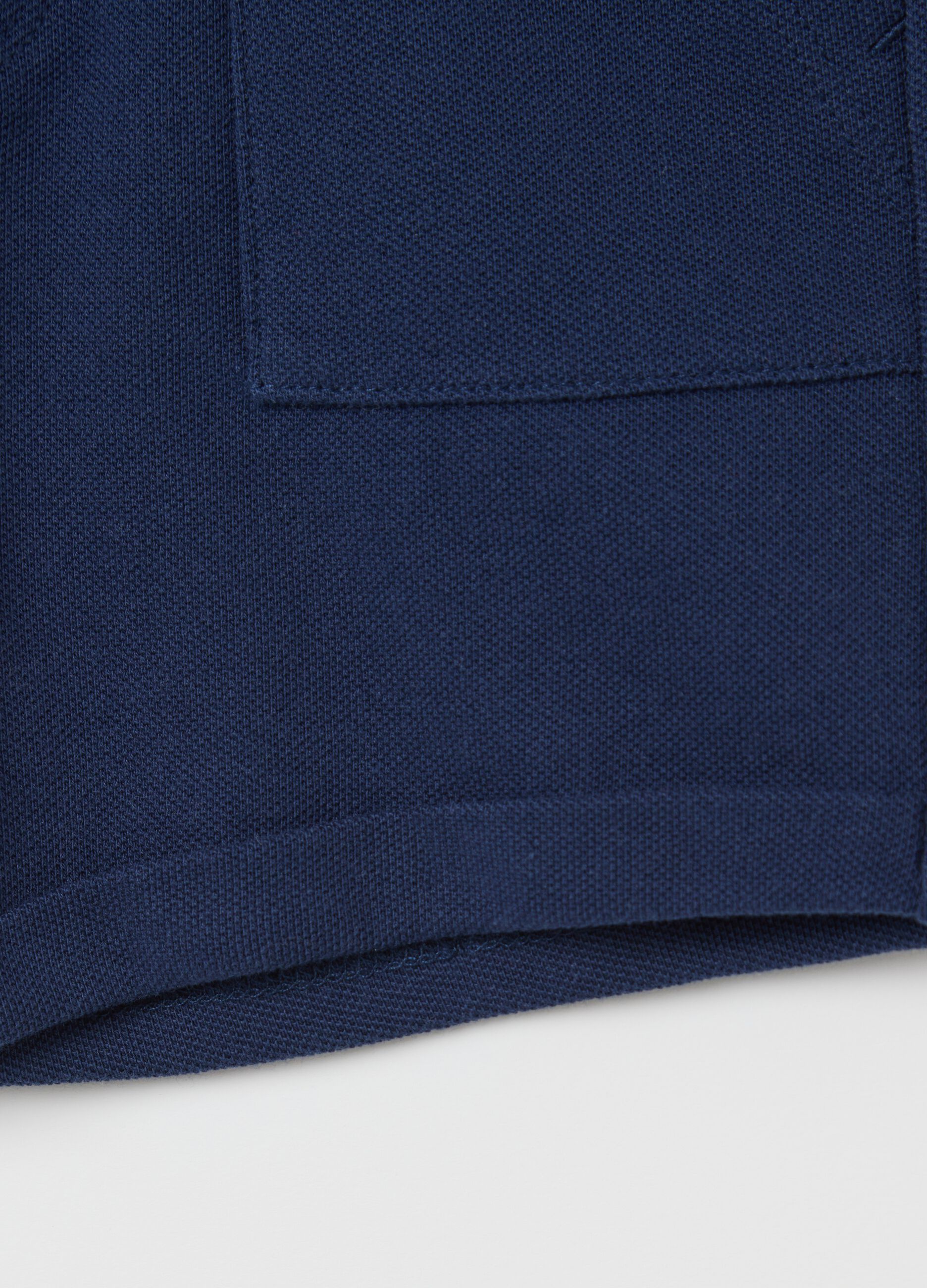 Blue shorts in cotton and viscose with drawstring