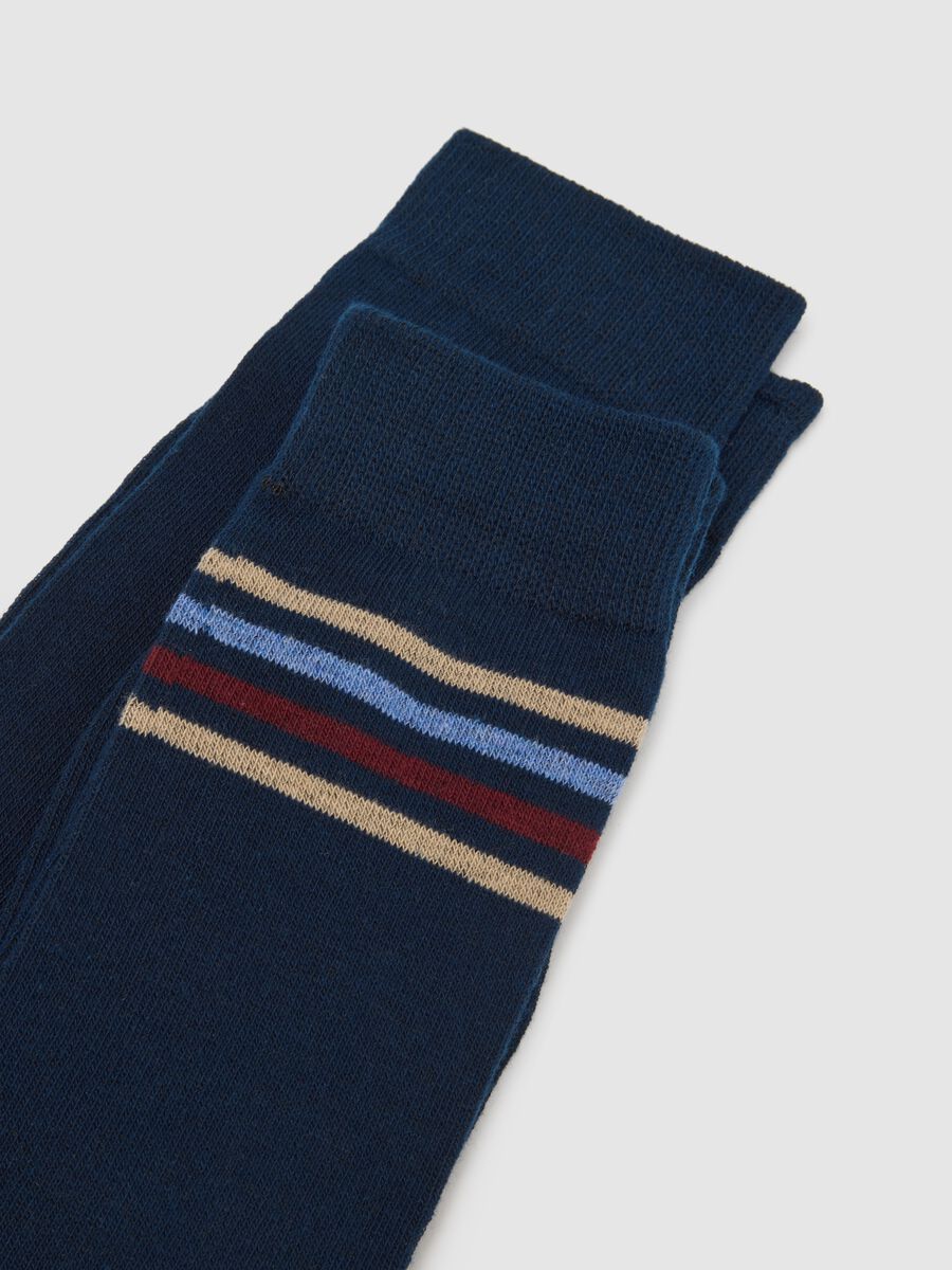 Tripack short cotton blend socks with multicolour stripes regular fit_2