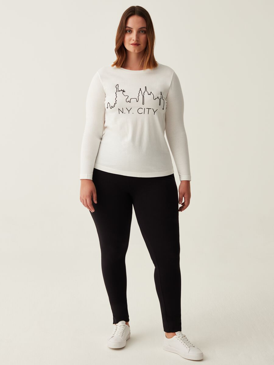 Leggings stretch con spacchetti Curvy_0