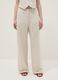 Beige linen and viscose blend straight fit trousers_1