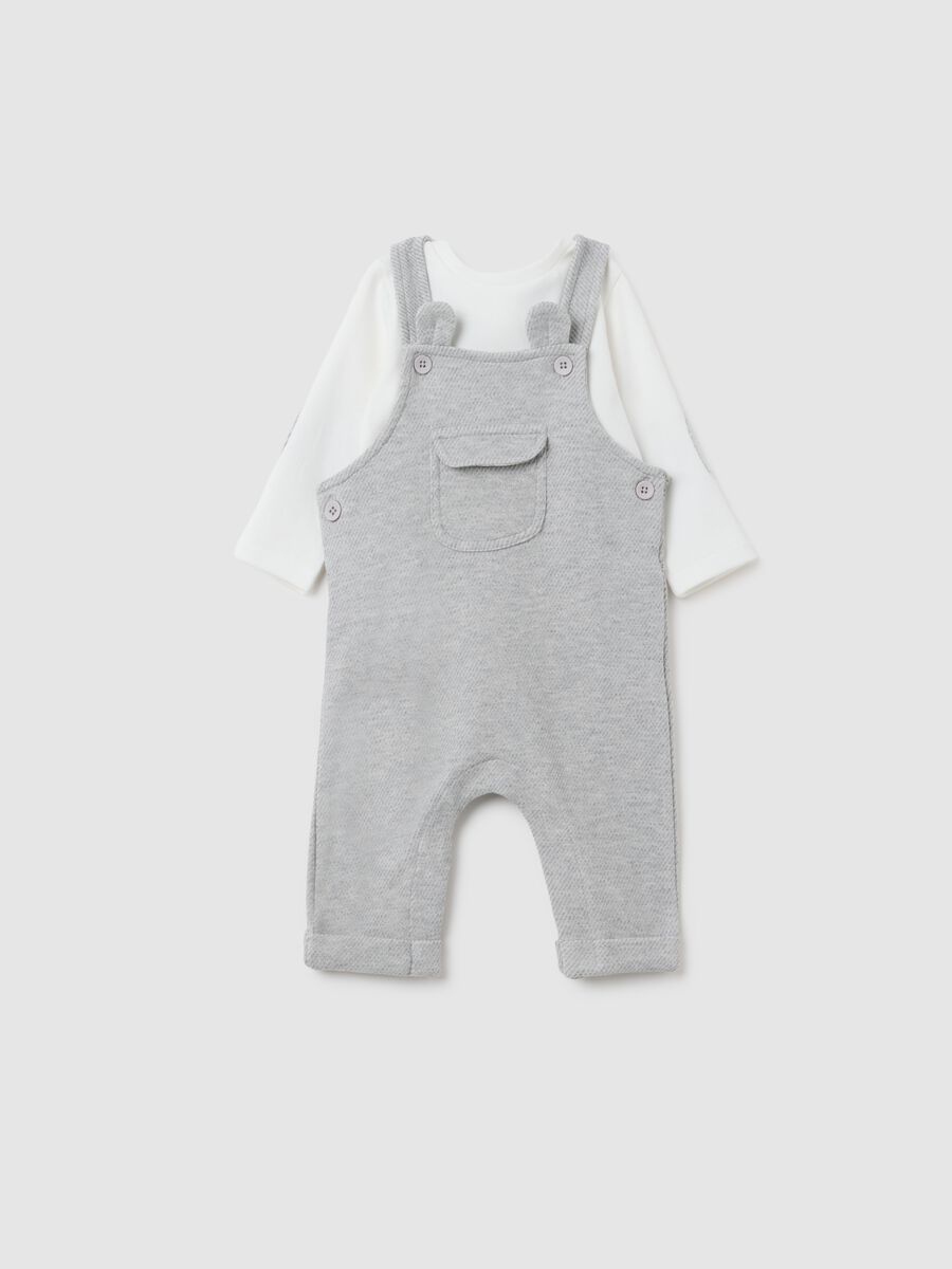 Grey fleece baby dungarees_0