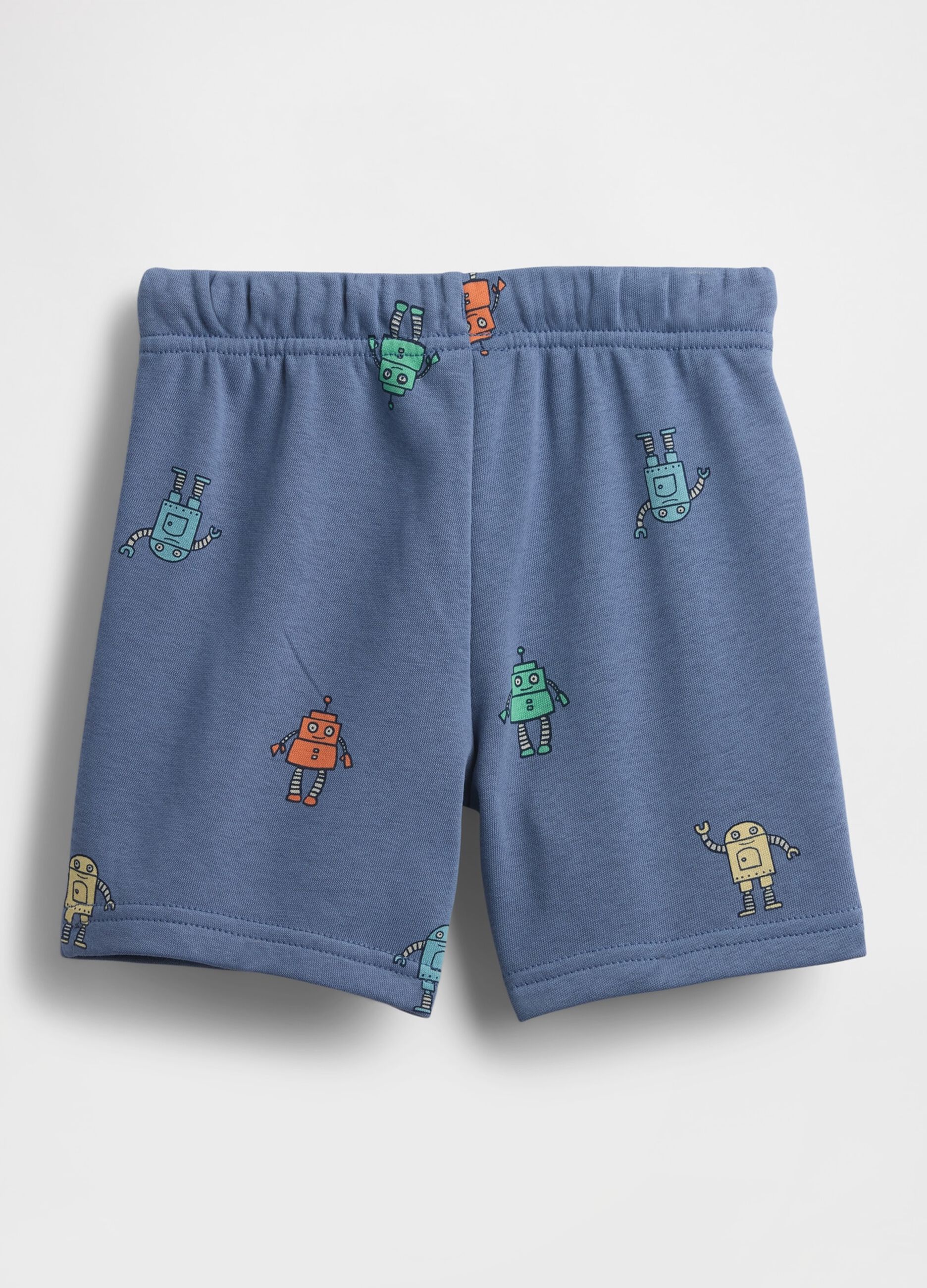 Cotton-blend shorts with robot print