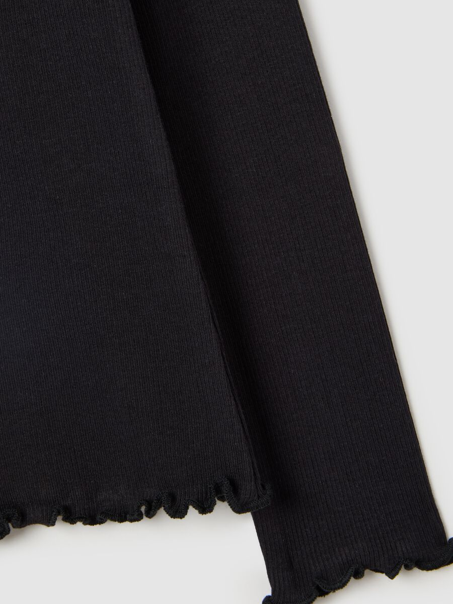 Girls' black regular fit cotton top_2
