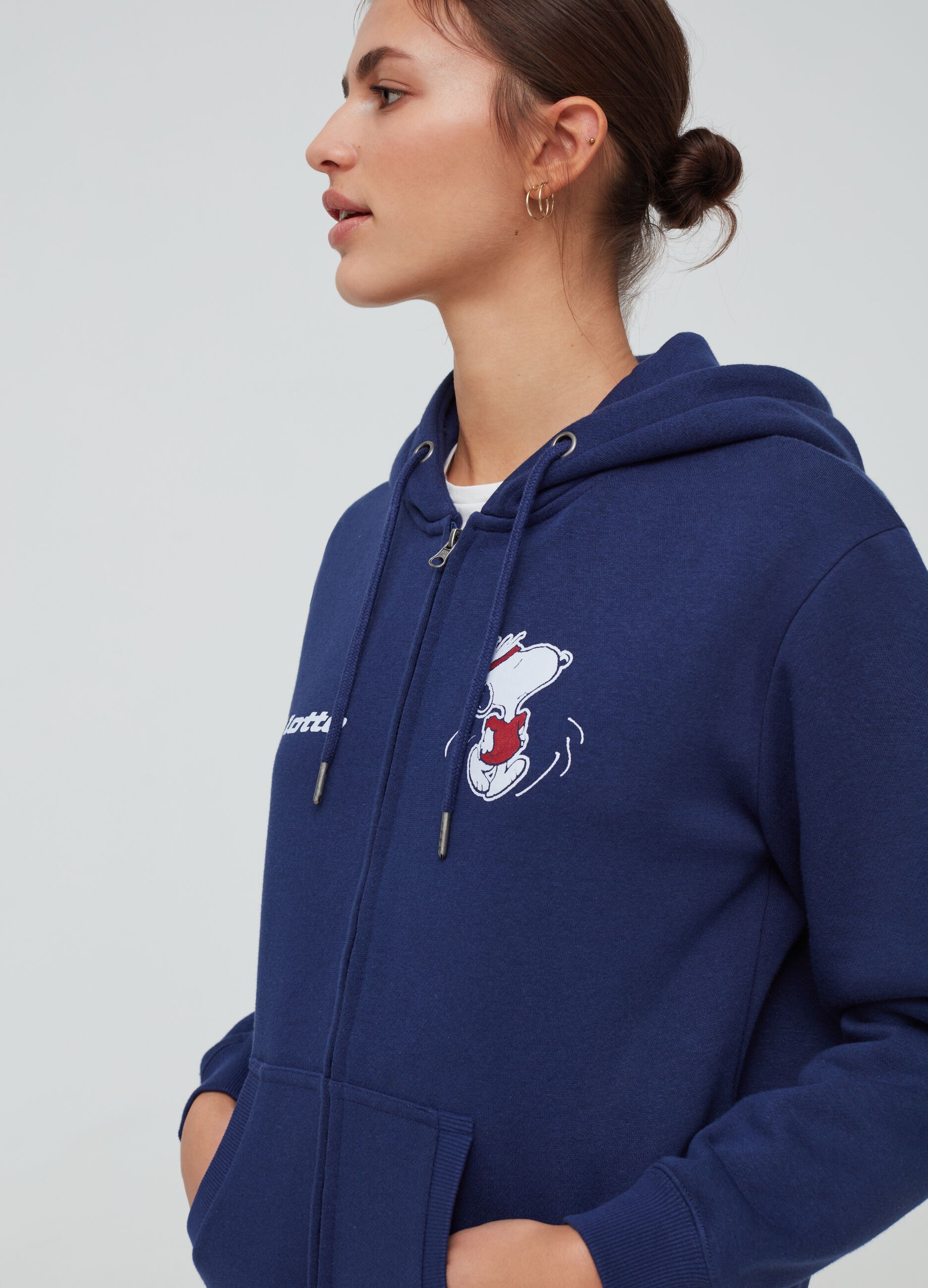 Full-zip sweatshirt with Lotto Peanuts Snoopy print